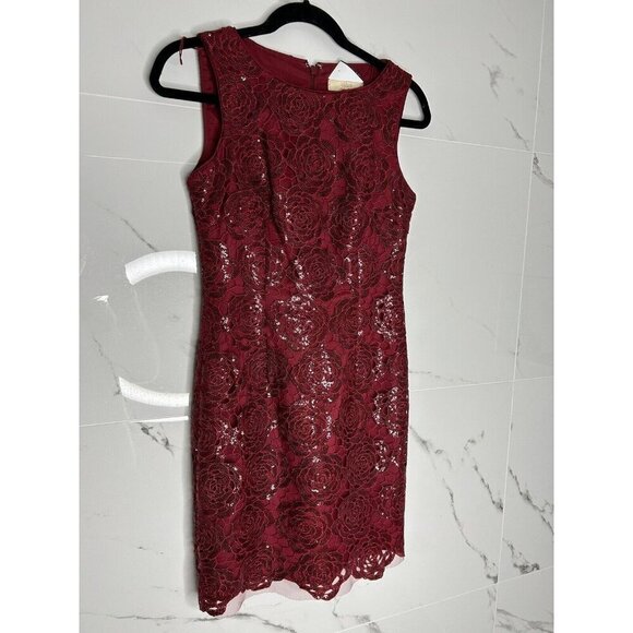 Aidan Mattox Wine Burgandy Wedding Guest Formal Prom Sexy Sequin Dress Sz 2 EUC‍ - Picture 1 of 10
